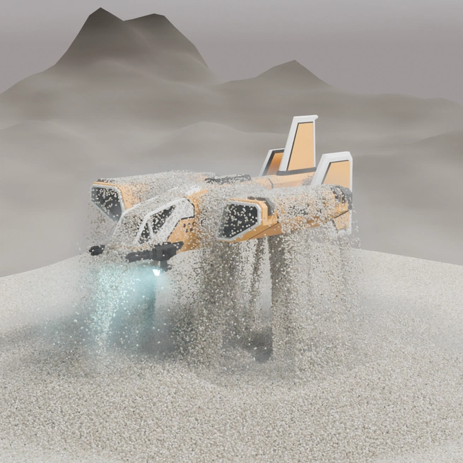 Desert Space Ship Scene